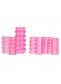 Набор из 7 розовых насадок на пенис ONE-A-DAY PENIS SLEEVES PINK - Seven Creations - в Новокузнецке купить с доставкой
