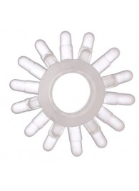 Прозрачное гелевое эрекционное кольцо с шипиками - Toyfa Basic - в Новокузнецке купить с доставкой