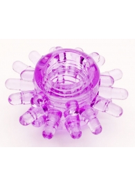 Фиолетовое гелевое эрекционное кольцо с шипиками - Toyfa Basic - в Новокузнецке купить с доставкой