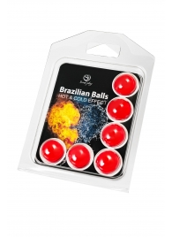 Набор из 6 шариков с массажным маслом Brazilian Balls с охлаждающим и разогревающим эффектом - Secret Play - купить с доставкой в Новокузнецке