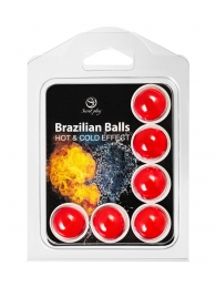 Набор из 6 шариков с массажным маслом Brazilian Balls с охлаждающим и разогревающим эффектом - Secret Play - купить с доставкой в Новокузнецке