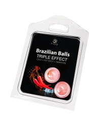 Набор из 2 шариков с массажным маслом Brazilian Balls с тройным эффектом - Secret Play - купить с доставкой в Новокузнецке