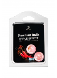 Набор из 2 шариков с массажным маслом Brazilian Balls с тройным эффектом - Secret Play - купить с доставкой в Новокузнецке