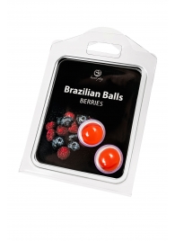 Набор из 2 шариков с массажным маслом Brazilian Balls с ароматом ягод - Secret Play - купить с доставкой в Новокузнецке