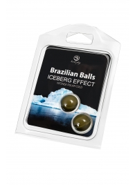 Набор из 2 шариков с массажным маслом Brazilian Balls с ледяным эффектом - Secret Play - купить с доставкой в Новокузнецке