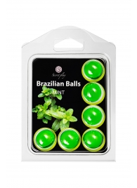 Набор из 6 шариков с массажным маслом Brazilian Balls с ароматом мяты - Secret Play - купить с доставкой в Новокузнецке