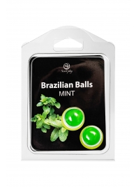 Набор из 2 шариков с массажным маслом Brazilian Balls с ароматом мяты - Secret Play - купить с доставкой в Новокузнецке