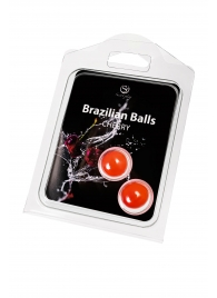 Набор из 2 шариков с массажным маслом Brazilian Balls с ароматом вишни - Secret Play - купить с доставкой в Новокузнецке