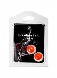 Набор из 2 шариков с массажным маслом Brazilian Balls с ароматом вишни - Secret Play - купить с доставкой в Новокузнецке