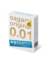 Увлажнённые презервативы Sagami Original 0.01 Extra Lub - 2 шт. - Sagami - купить с доставкой в Новокузнецке