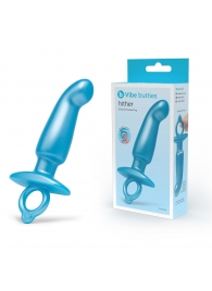 Голубая анальная пробка для массажа простаты Hither Silicone Prostate Plug - 14,3 см. - b-Vibe - в Новокузнецке купить с доставкой