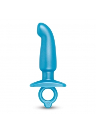 Голубая анальная пробка для массажа простаты Hither Silicone Prostate Plug - 14,3 см. - b-Vibe - в Новокузнецке купить с доставкой