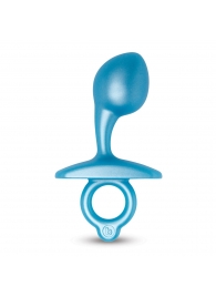 Голубая анальная пробка для массажа простаты Bulb Silicone Prostate Plug - 10,7 см. - b-Vibe - в Новокузнецке купить с доставкой