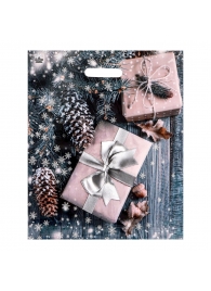 Новогодний пакет с принтом в виде подарков и вырубной ручкой (45х38 см) - Сима-Ленд - купить с доставкой в Новокузнецке