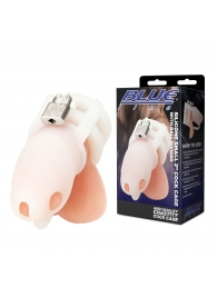 Белая клетка для пениса Silicone Small 2 in Cock Cage With Ball Divider - BlueLine - купить с доставкой в Новокузнецке