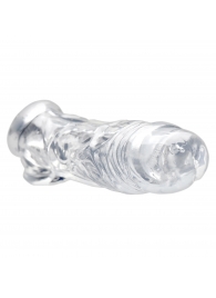 Прозрачная насадка для увеличения члена Realistic Clear Penis Enhancer and Ball Stretcher - 20,3 см. - XR Brands - в Новокузнецке купить с доставкой