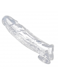 Прозрачная насадка для увеличения члена Realistic Clear Penis Enhancer and Ball Stretcher - 20,3 см. - XR Brands - в Новокузнецке купить с доставкой