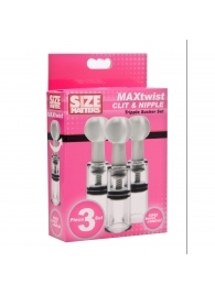 Набор из 3 помп для клитора и сосков Max Twist Clit and Nipple Triple Sucker Set - XR Brands