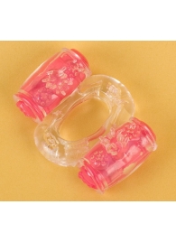 Прозрачное виброкольцо с двумя вибропульками - Toyfa Basic - в Новокузнецке купить с доставкой