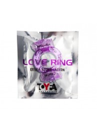 Фиолетовое виброкольцо с двумя вибропульками - Toyfa Basic - в Новокузнецке купить с доставкой