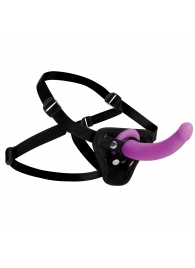 Лиловый поясной страпон Navigator Silicone G-Spot Dildo with Harness - 17,8 см. - XR Brands - купить с доставкой в Новокузнецке