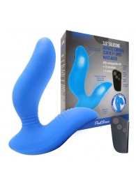 Синий вибромассажер простаты 3,5’’ Remote Control Curve P-spot Massager - 12 см. - Erokay - в Новокузнецке купить с доставкой