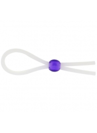 Прозрачное лассо с фиолетовой бусиной SILICONE COCK RING WITH BEAD LAVENDER - NMC - в Новокузнецке купить с доставкой