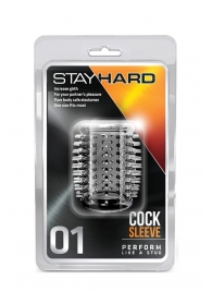 Прозрачная насадка с шипами STAY HARD COCK SLEEVE 01 CLEAR - Blush Novelties - в Новокузнецке купить с доставкой