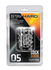 Прозрачная насадка с капельками STAY HARD COCK SLEEVE 05 CLEAR - Blush Novelties - в Новокузнецке купить с доставкой