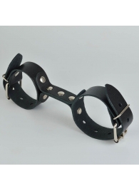 Черные кожаные наручники-фиксатор - Sitabella - купить с доставкой в Новокузнецке