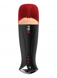 Телесный мастурбатор-вагина в черной колбе с вибрацией Fuck-O-Matic Pro XL - Pipedream - в Новокузнецке купить с доставкой