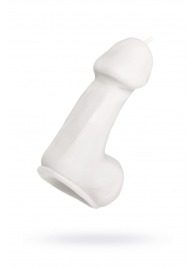 Белая свеча в форме пениса - 47 гр. - Pecado - купить с доставкой в Новокузнецке