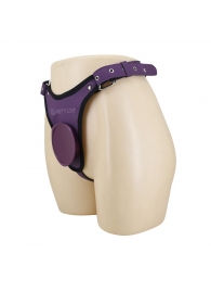 Фиолетовые трусики харнесс с платформой Caludio III - Baile - купить с доставкой в Новокузнецке