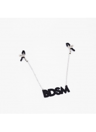 Зажимы на соски с кожаной подвеской BDSM - Crazy Handmade - купить с доставкой в Новокузнецке