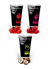 Набор из 3 съедобных лубрикантов JUJU (клубника, малина, кокос) - JuJu - купить с доставкой в Новокузнецке