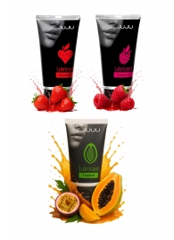 Набор из 3 съедобных лубрикантов JUJU (клубника, малина, тропические фрукты) - JuJu - купить с доставкой в Новокузнецке