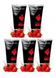 Набор из 5 съедобных лубрикантов JUJU со вкусом клубники - JuJu - купить с доставкой в Новокузнецке