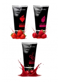 Набор из 3 съедобных лубрикантов JUJU (клубника, малина, вишня) - JuJu - купить с доставкой в Новокузнецке