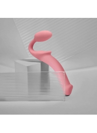 Розовый безремневой страпон Strap-on-me Semi-Realistic Bendable Strap-On size S - Strap-on-me - купить с доставкой в Новокузнецке