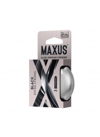 Черные утолщенные презервативы MAXUS Extra Strong с железным кейсом - 3 шт. - Maxus - купить с доставкой в Новокузнецке