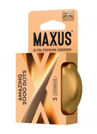 Точечные презервативы MAXUS 2000 Amazing Dots с железным кейсом - 3 шт. - Maxus - купить с доставкой в Новокузнецке
