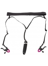 Женские вибростринги с зажимами для половых губ Spreader String with Vibrator - Orion - купить с доставкой в Новокузнецке