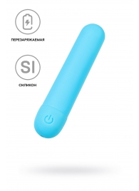 Голубая силиконовая перезаряжаемая вибропуля Murr - 10 см. - A-toys купить в Новокузнецке с доставкой в Orgasmix.ru Голубая силиконовая перезаряжаемая вибропуля Murr - 10 см. - A-toys