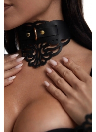 Фигурный чокер с узорами и золотистой фурнитурой - Crazy Handmade - купить с доставкой в Новокузнецке Фигурный чокер с узорами и золотистой фурнитурой - Crazy Handmade - купить с доставкой в Новокузнецке