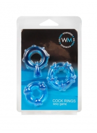 Набор из 3 синих эрекционных колец с различным рельефом - Erowoman-Eroman - в Новокузнецке купить с доставкой Набор из 3 синих эрекционных колец с различным рельефом - Erowoman-Eroman - в Новокузнецке купить с доставкой