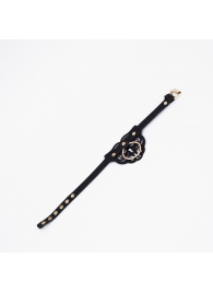 Черный чокер с клепками и золотистой фурнитурой - Crazy Handmade - купить с доставкой в Новокузнецке Черный чокер с клепками и золотистой фурнитурой - Crazy Handmade - купить с доставкой в Новокузнецке