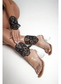 Черный фигурные оковы с золотистой фурнитурой - Crazy Handmade - купить с доставкой в Новокузнецке Черный фигурные оковы с золотистой фурнитурой - Crazy Handmade - купить с доставкой в Новокузнецке