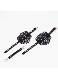 Черный фигурные оковы с золотистой фурнитурой - Crazy Handmade - купить с доставкой в Новокузнецке Черный фигурные оковы с золотистой фурнитурой - Crazy Handmade - купить с доставкой в Новокузнецке