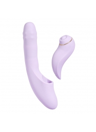 Сиреневый вибромассажер со съёмным клиторальным пульсатором DuoGlow - Svakom купить в Новокузнецке с доставкой в Orgasmix.ru Сиреневый вибромассажер со съёмным клиторальным пульсатором DuoGlow - Svakom