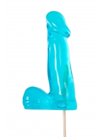 Голубой леденец в форме члена со вкусом блю кюрасао - 173 гр. - Sosuчki - купить с доставкой в Новокузнецке